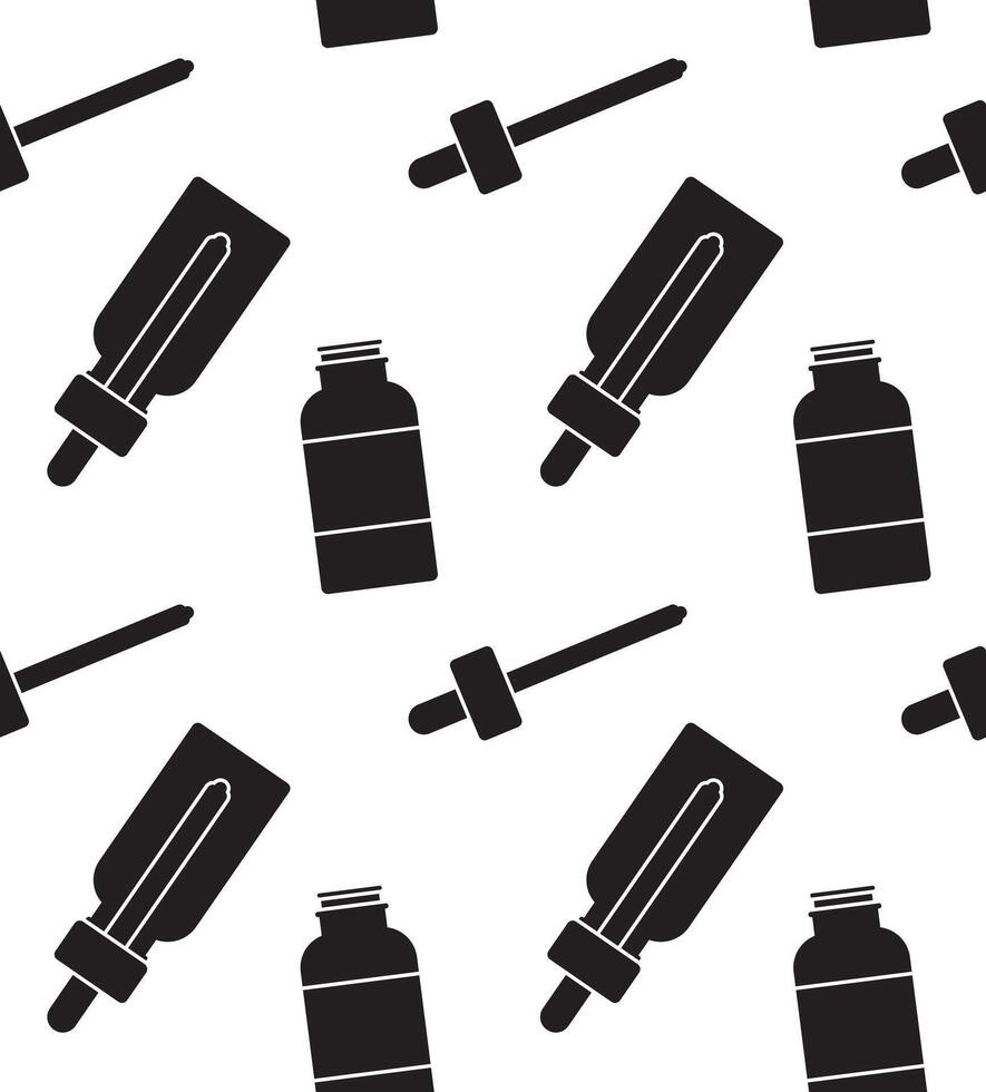 Seamless pattern of flat essence oil bottle vector