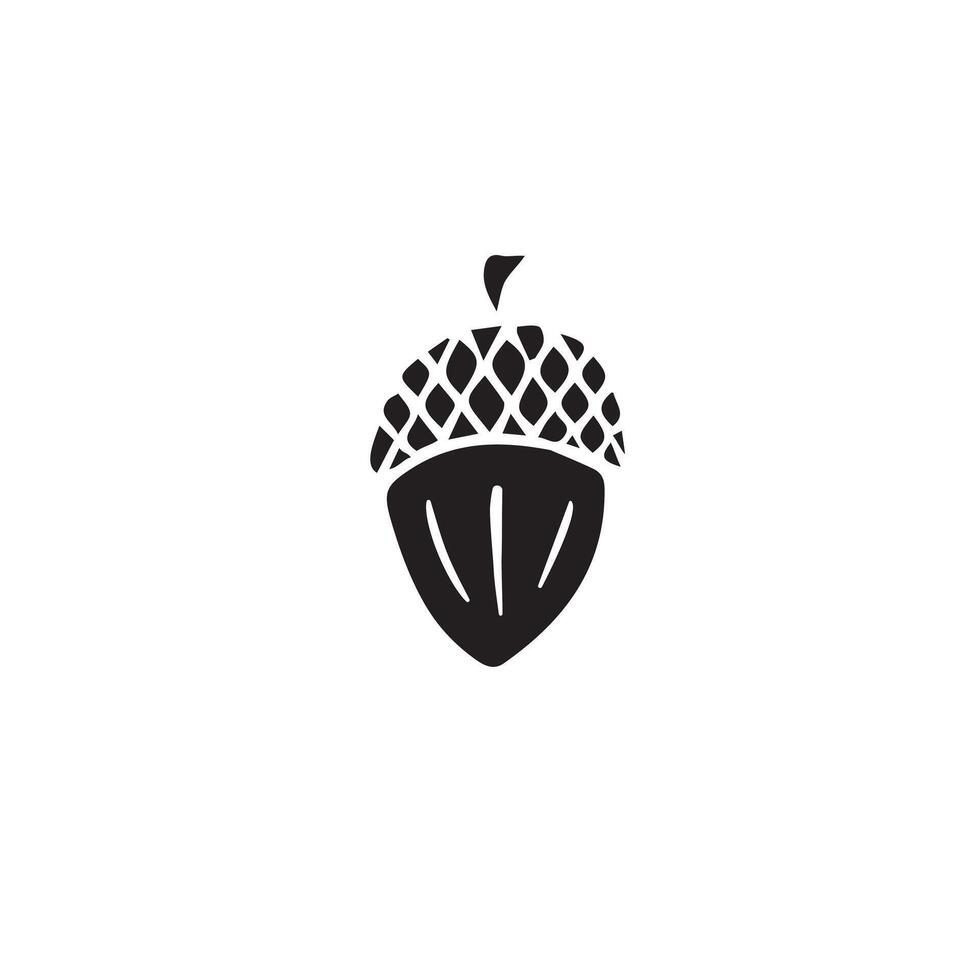 Hand drawn doodle sketch acorn isolated on white background vector