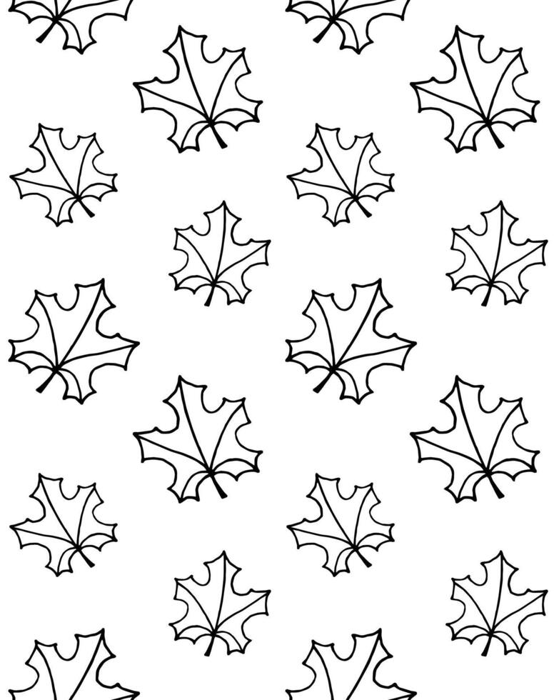 Seamless pattern of hand drawn doodle sketch maple leaf isolated on white background vector