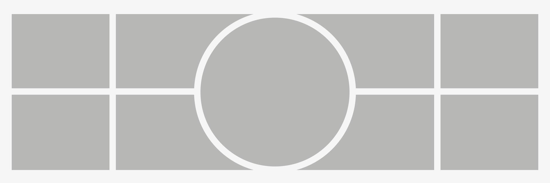 Frame bordes collage with circle shape inside. Story pannel or box bubbles for messages. vector