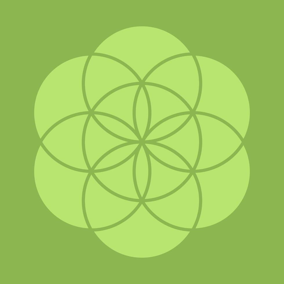 Seed of life shape green shape vector