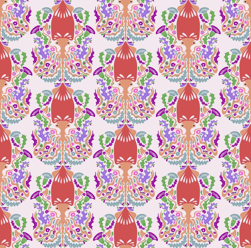 a colorful pattern, with flowers and leaves vector