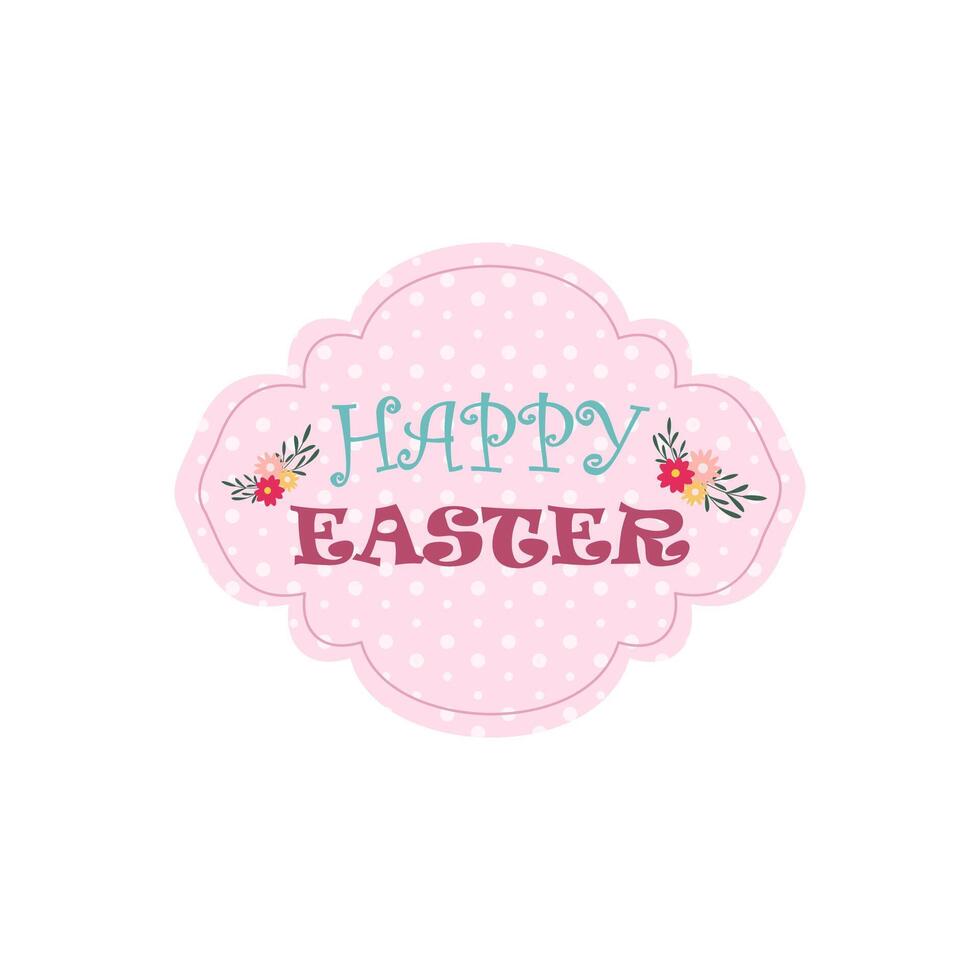 Cute Easter Bunny Gift Tag and Labels Flat Illustration vector