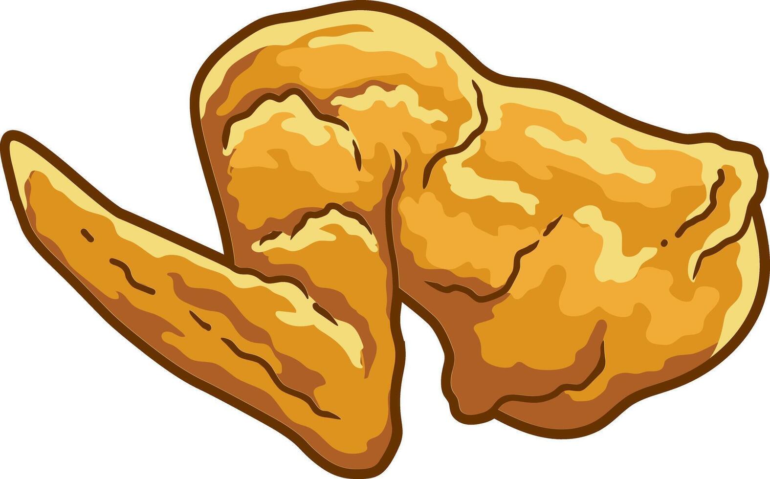 Crispy Wing Illustration With Golden Texture And Juicy Look vector