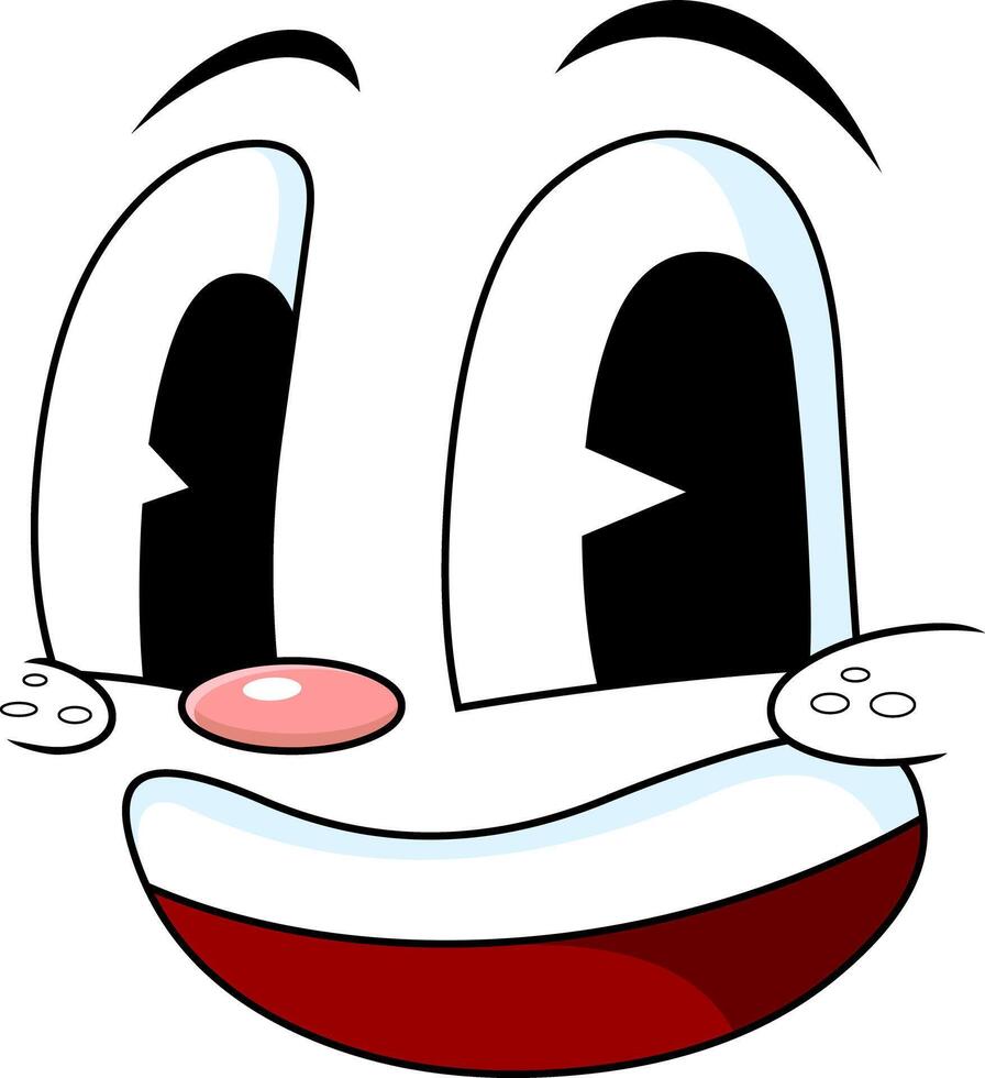 Happy Cartoon Character With Pink Nose And Cheerful Smile vector