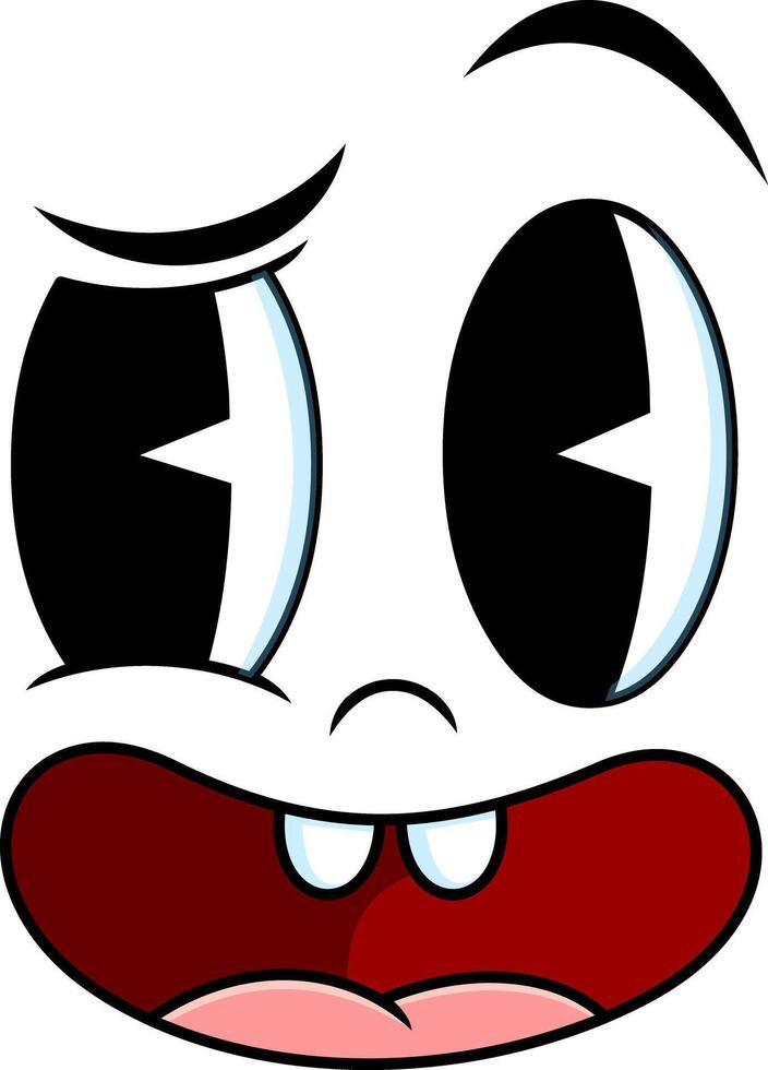 Colorful Cartoon Expression With Happy Eyes And Front Teeth vector