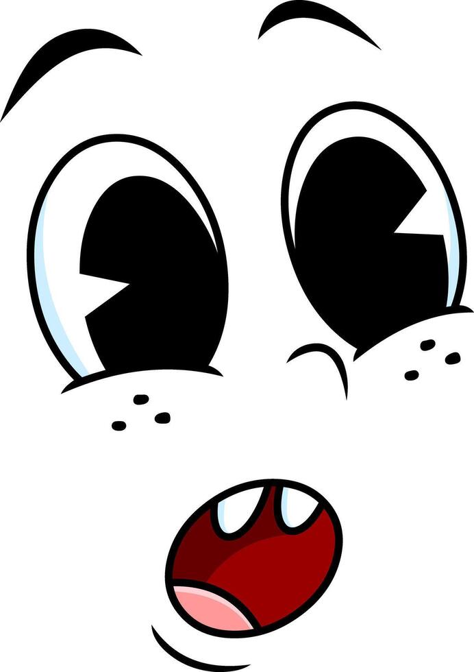 Shocked Cartoon Character With Wide Eyes And Gap Teeth vector