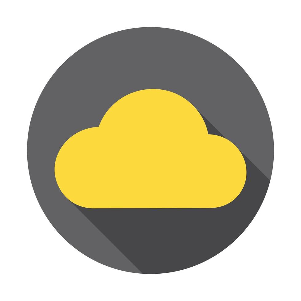 Cloud icon with long shadow on gray background vector