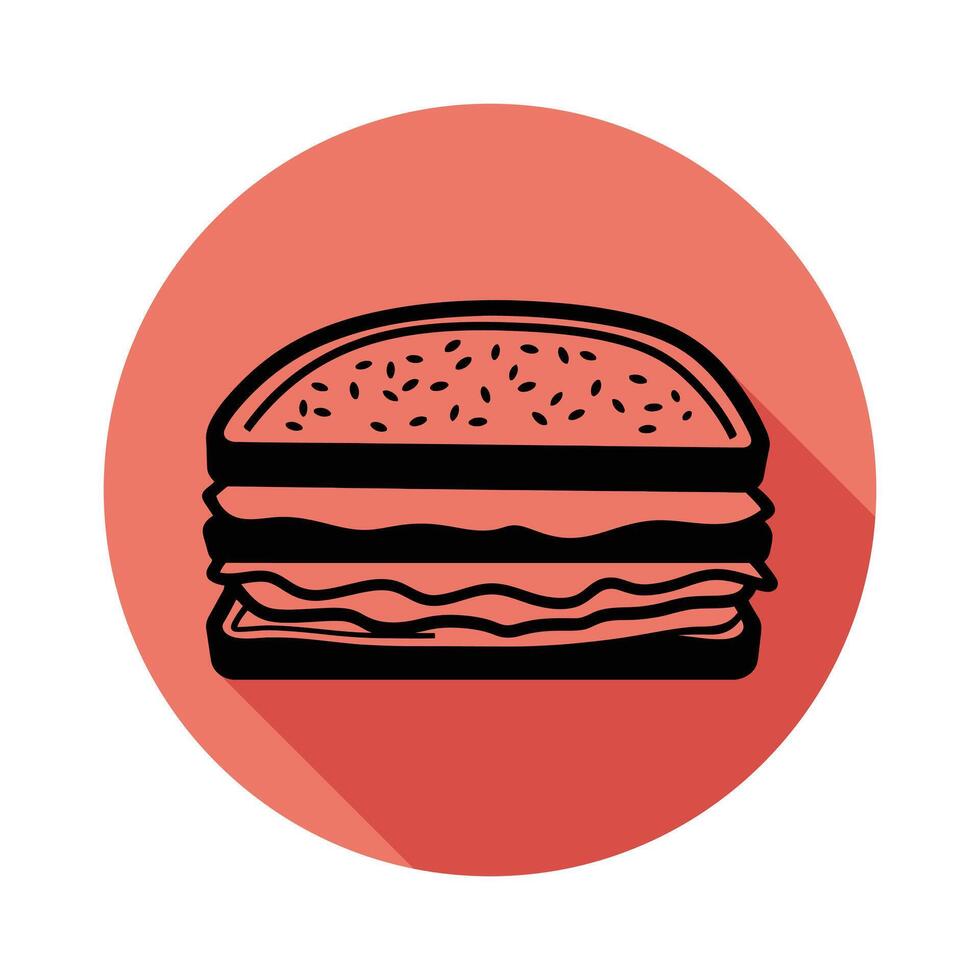 A hamburger icon on a red circle vector