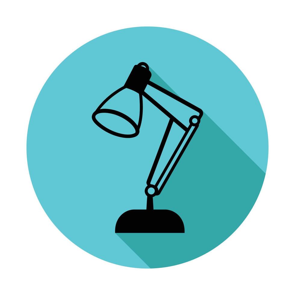 A black and white lamp on a desk vector