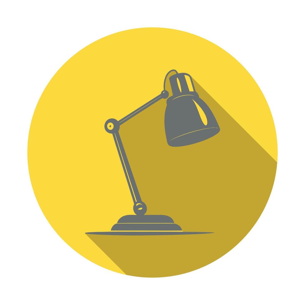 A lamp on a desk with a yellow background vector