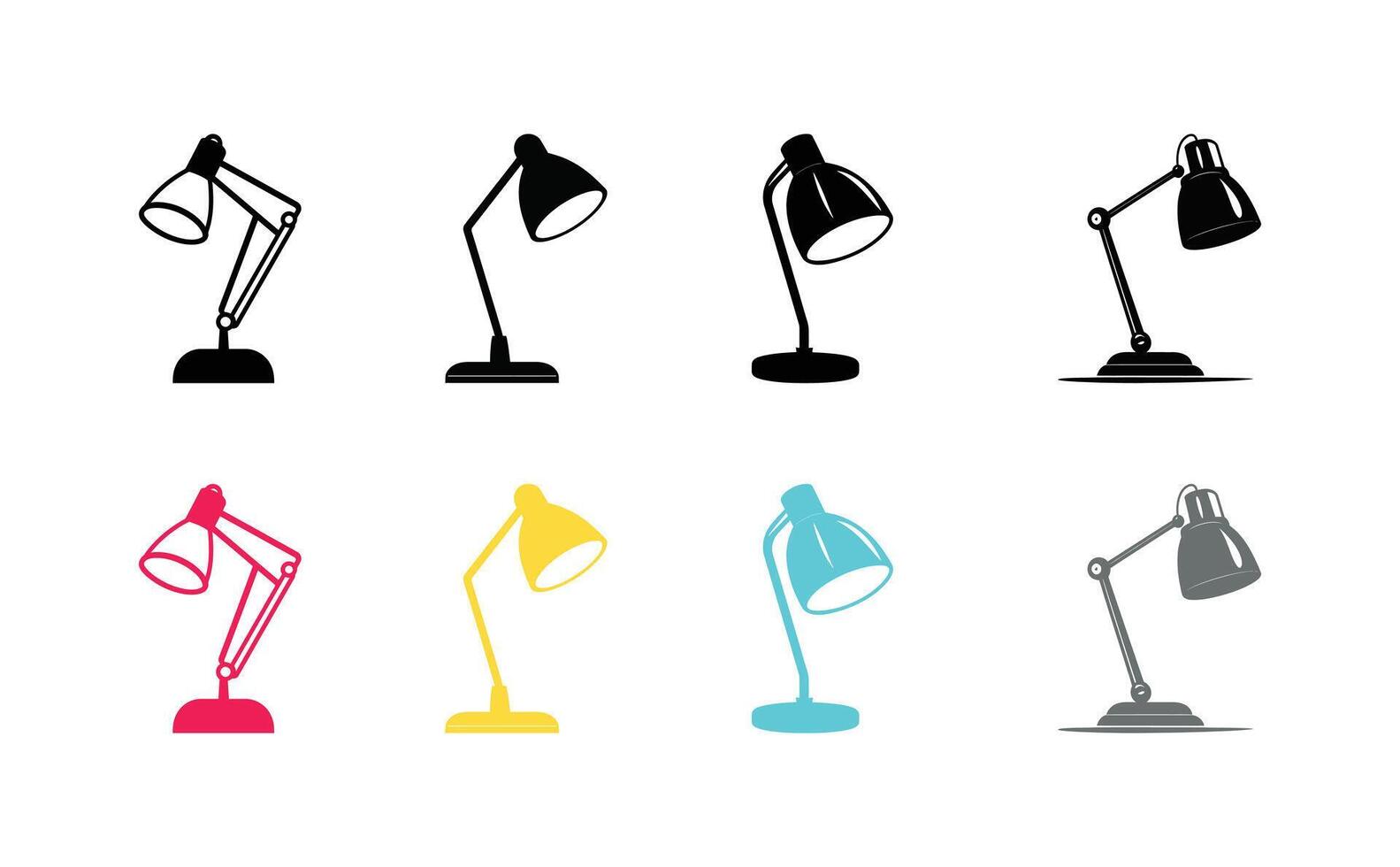 Various lamp icons on a white background vector
