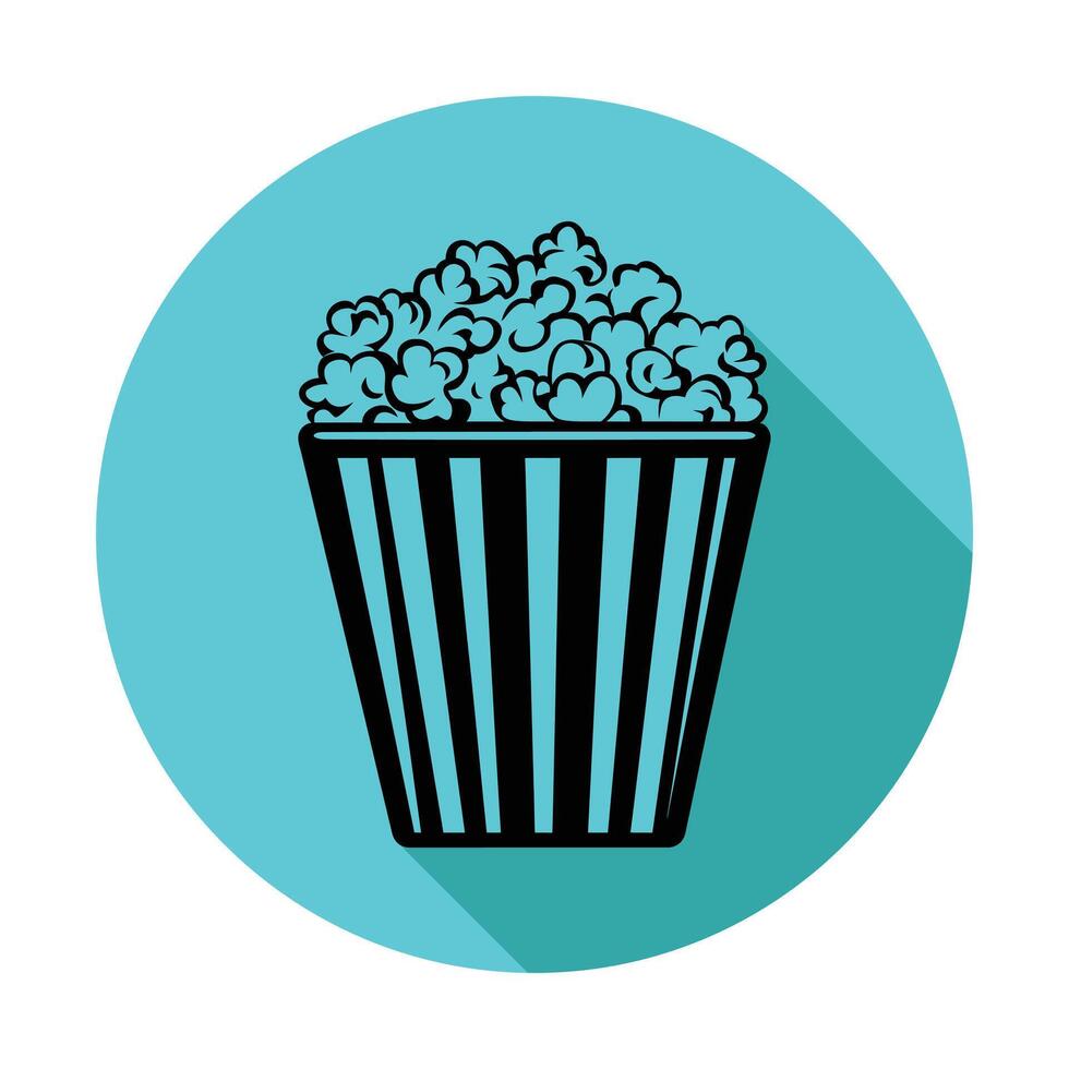 Popcorn in a striped bucket icon vector