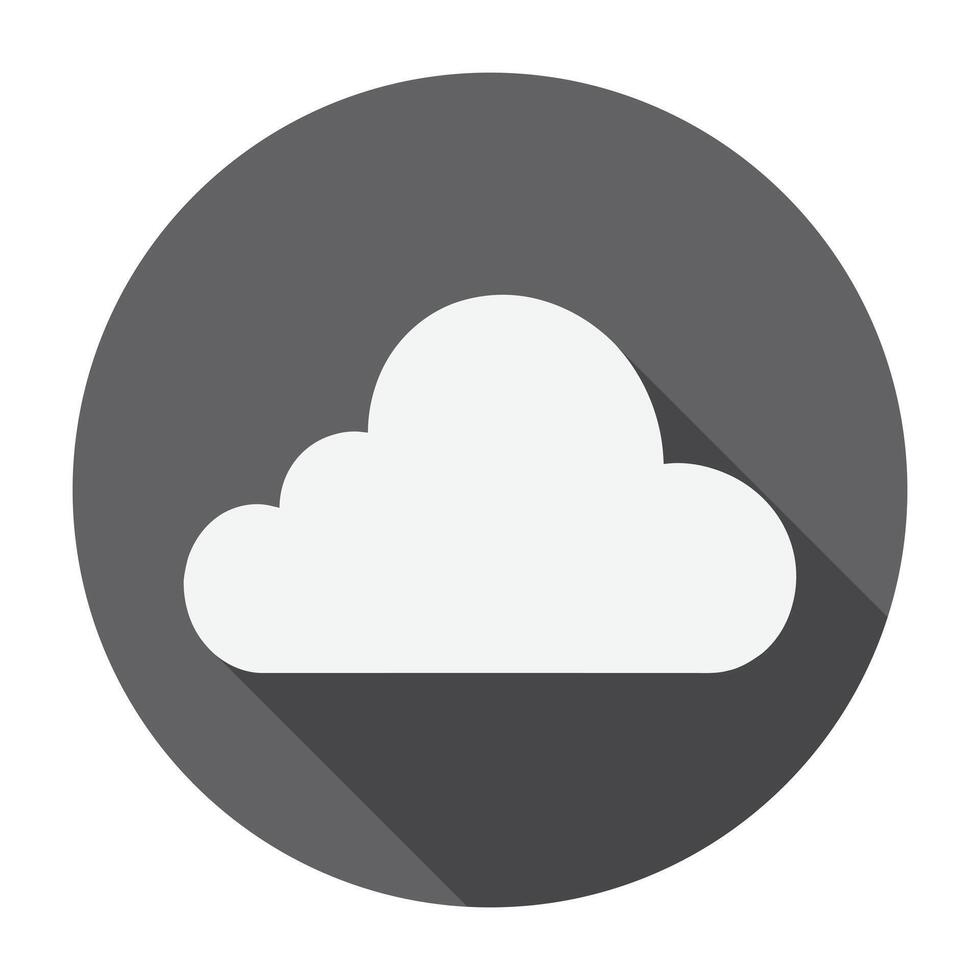 Cloud icon with long shadow on a gray background vector