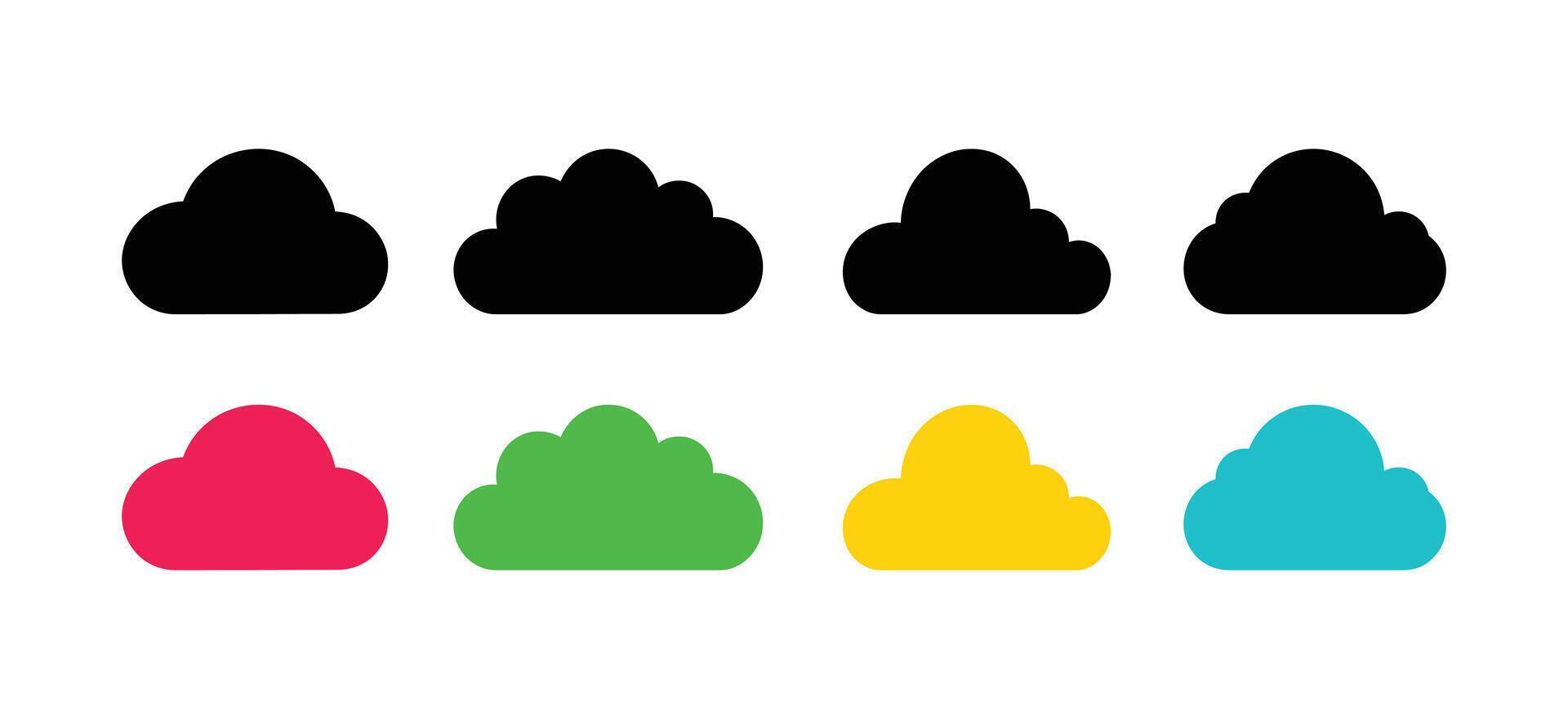 A set of six different colored poop icons vector