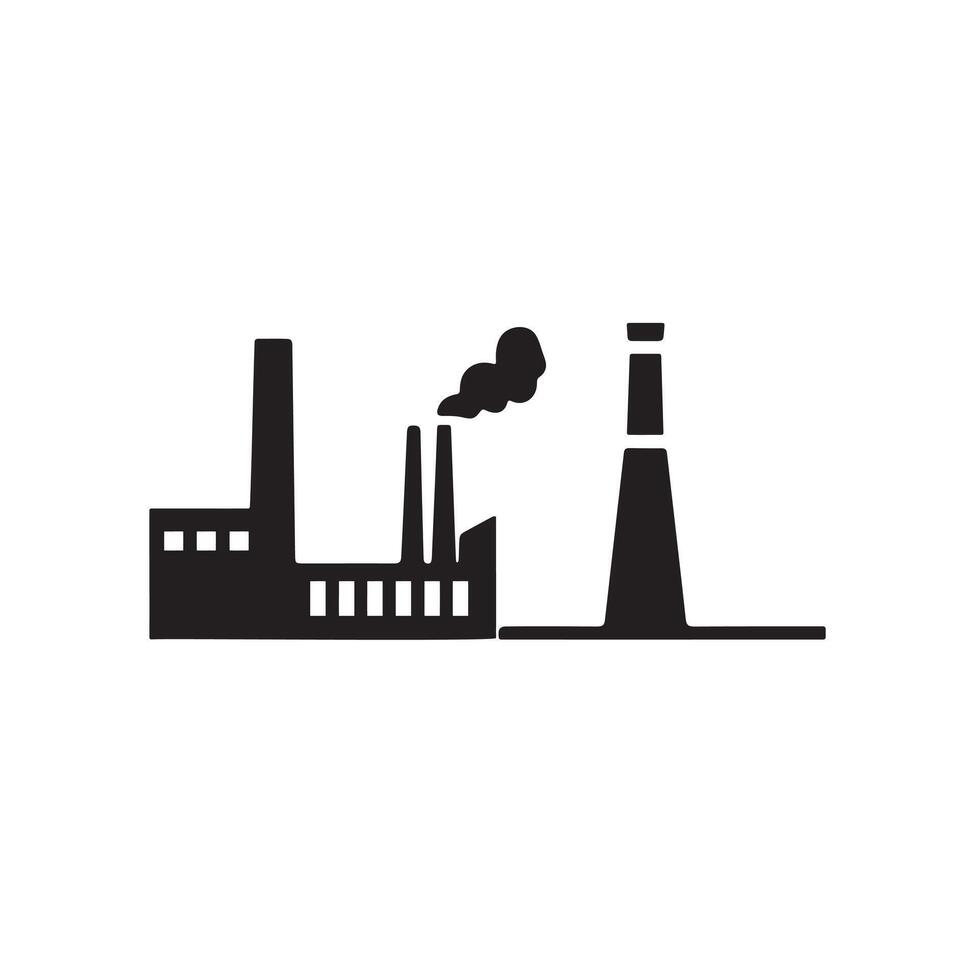 Factory Icon Design for Manufacturing and Industry vector