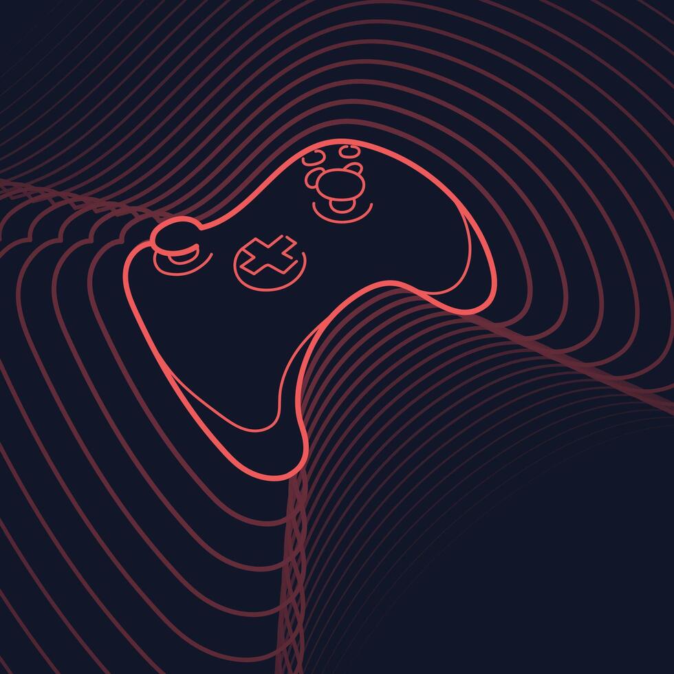 modern game controller design with futuristic neon lines vector