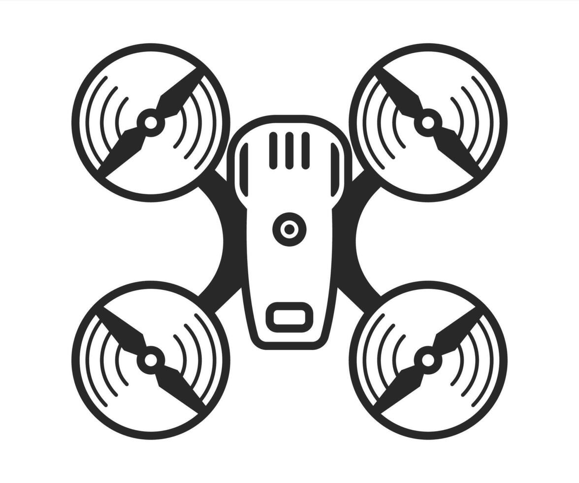 Quadcopter simple icon on white background. illustration. vector