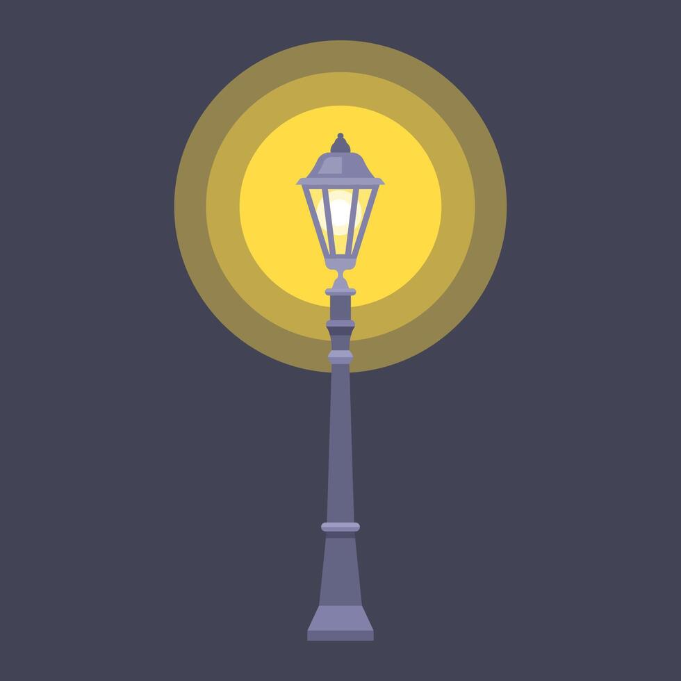 old street lamp on white background. vector
