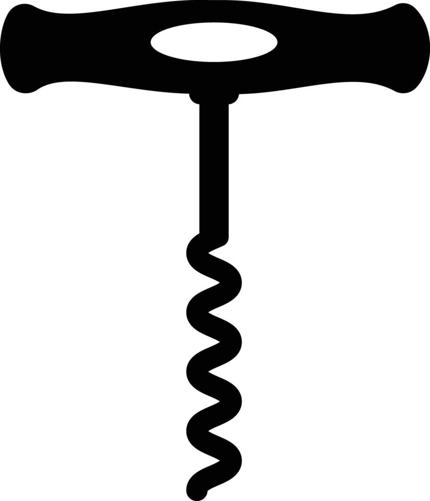 Wood corkscrew icon. Simple illustration of wood corkscrew icon. black design in trendy style. icon for web design isolated on white background vector