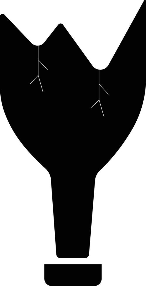 Broken glass bottle icon, Broken glass black icon. flat design in trendy style vector