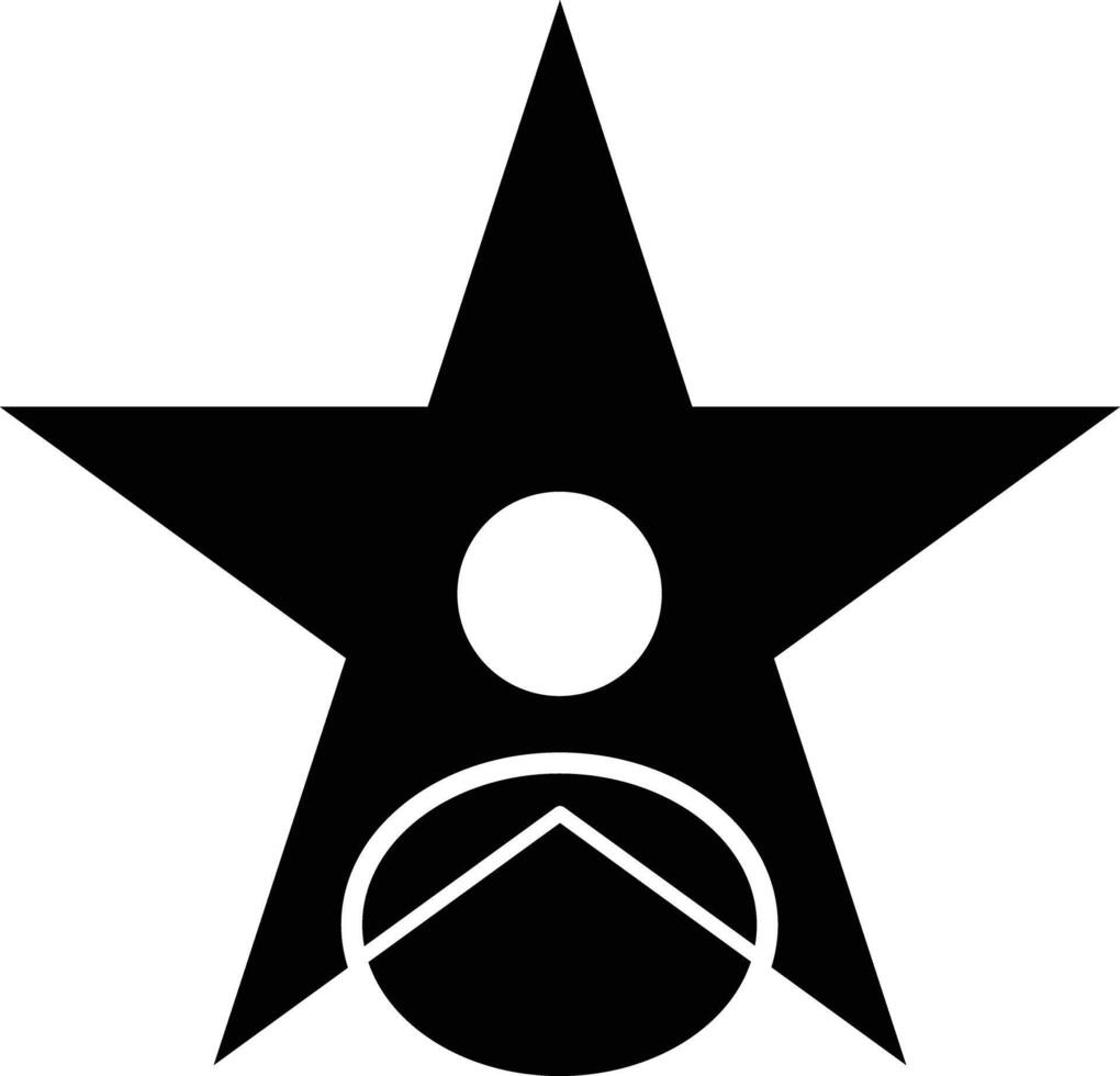 Star profile person Icon. Symbol isolated white background. black design in trendy style. flat vector