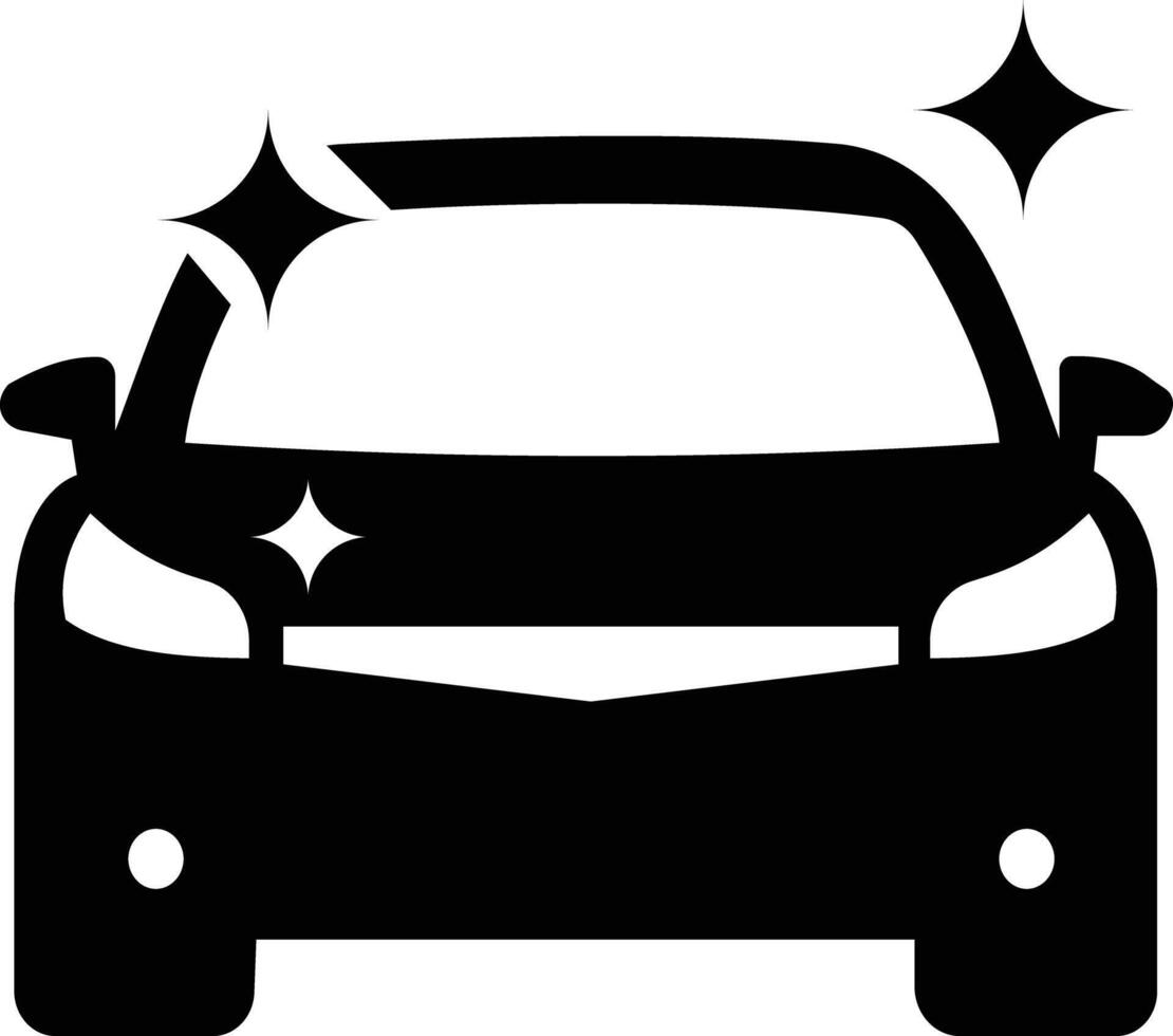 Self Service Car Wash Icon. isolated On White Background. Cleaning Vehicle . black car. Washing, Drying Car Black And White Icon vector