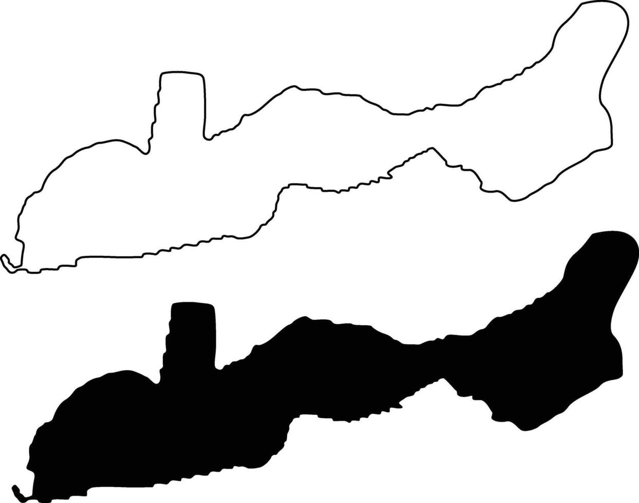 Lake Geneva Wisconsin Map Silhouette Flat and Outline Design vector