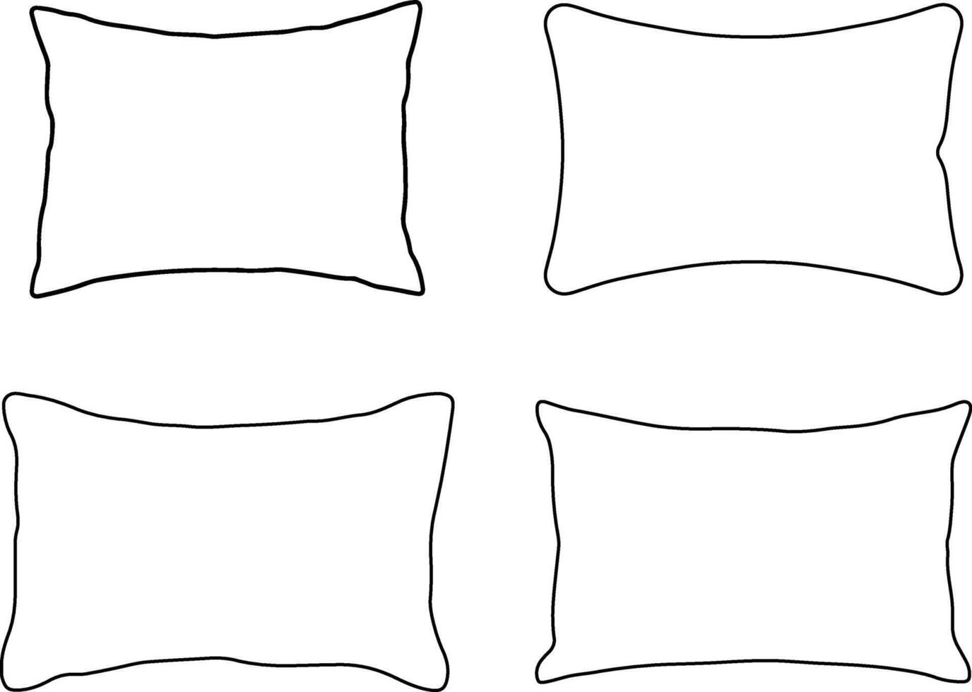 Pillow Silhouette Line Art Collection, Minimalist Cushion Illustration Set vector