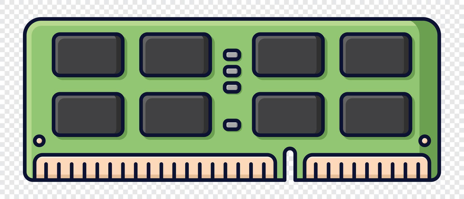 RAM memory computer. Computer RAM icon. Random access memory. Flat cartoon style, illustration vector