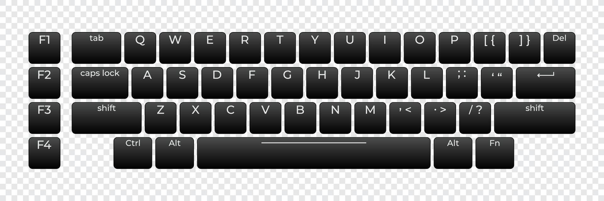 Computer keyboard button layout template with letters for graphic use, Modern computer keyboard. illustration. vector