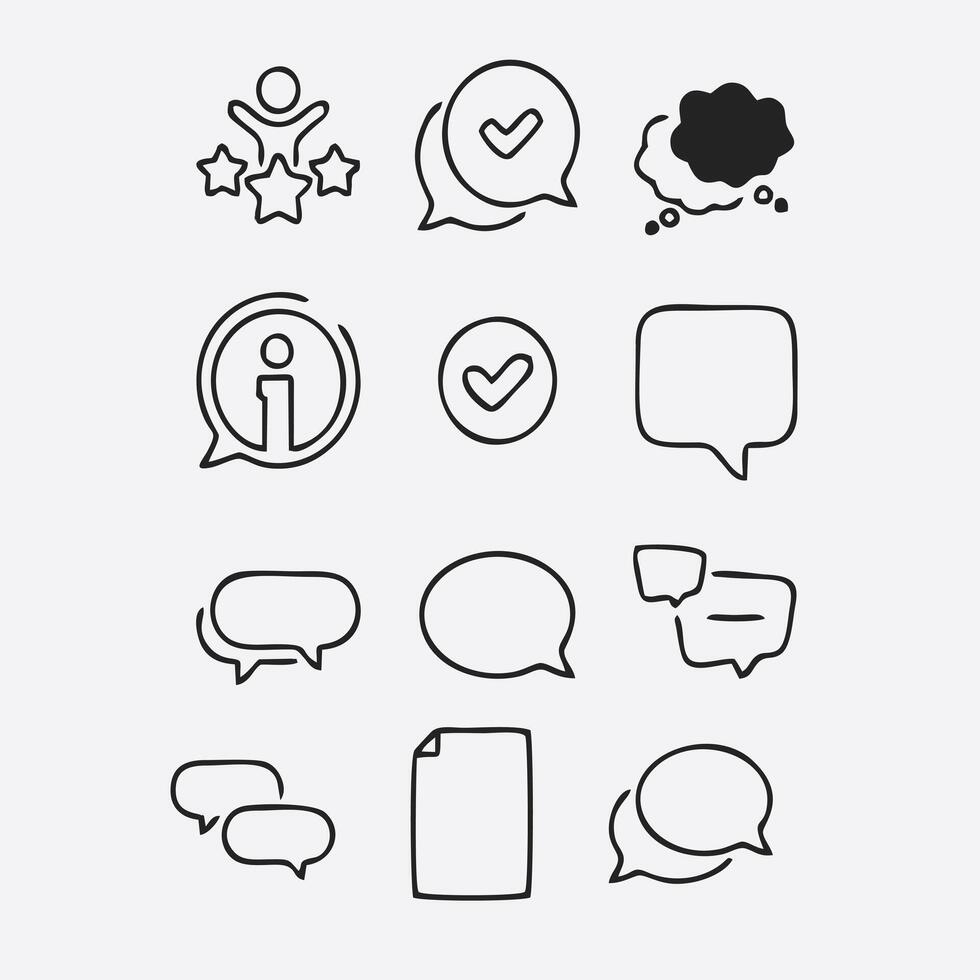 a set of speech bubbles and icons vector