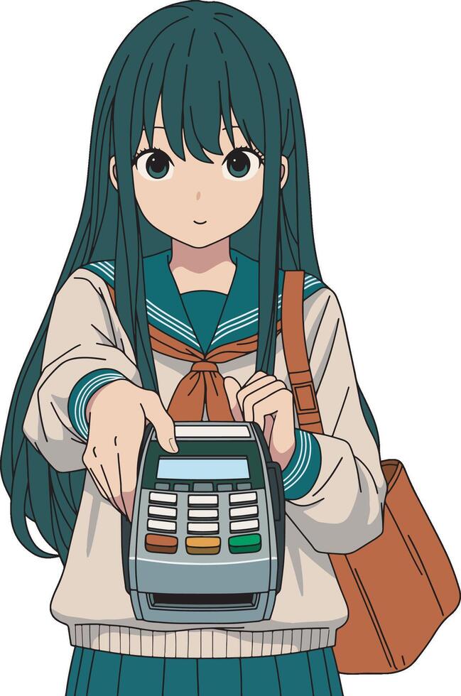 Girl with edc machine illustration vector