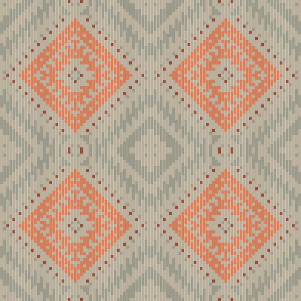 Aztec Pixel Traditional Kimono Patternfolk Embroidery, Aztec Geometric Ornament Print. Design for Carpet, Wallpaper, Clothing, Wrapping, Fabric vector