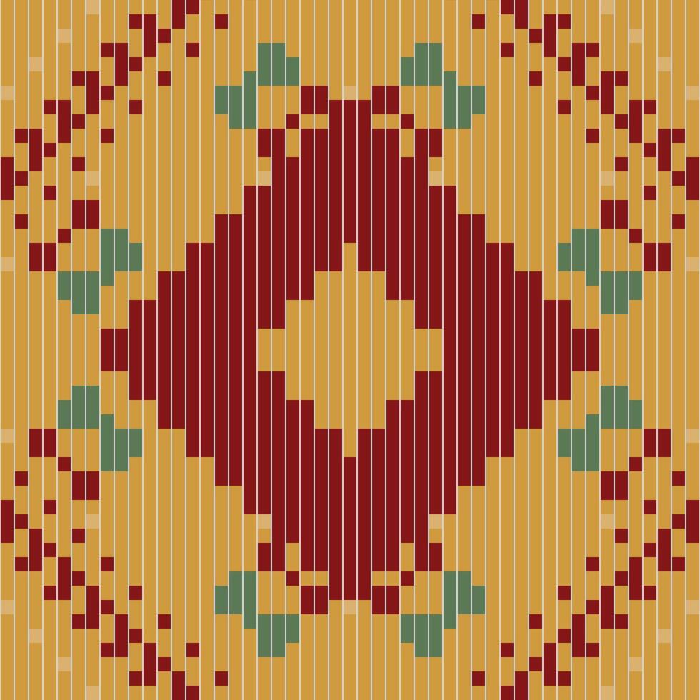 Baroque Islamic Flower Patternfolk Embroidery, Aztec Geometric Ornament Print. Design for Carpet, Wallpaper, Clothing, Wrapping, Fabric vector