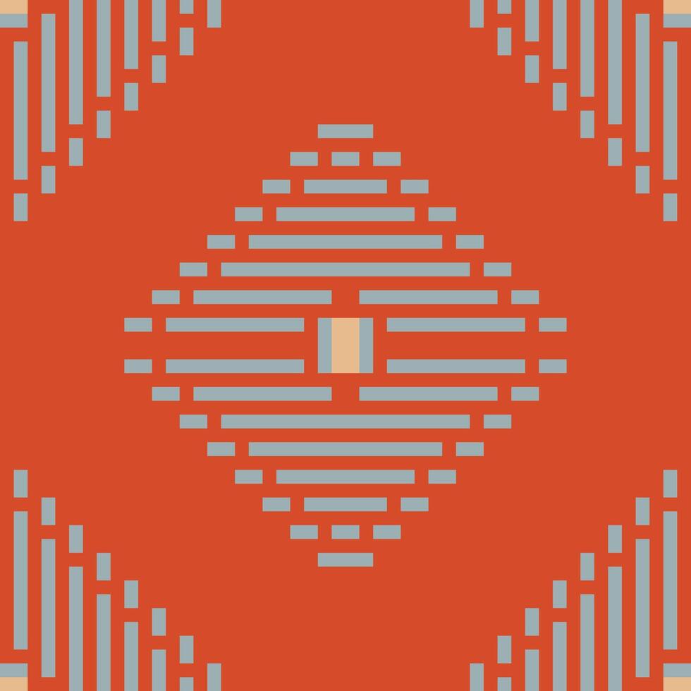 Folklore Ethnic Design Pattern Easyfolk Embroidery, Aztec Geometric Ornament Print. Design for Carpet, Wallpaper, Clothing, Wrapping, Fabric vector