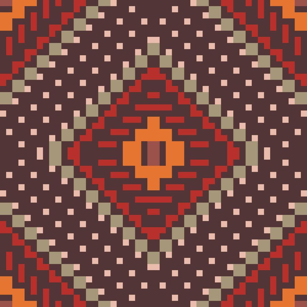 Fabric Pattern Geometric Arabic Patternfolk Embroidery, Aztec Geometric Ornament Print. Design for Carpet, Wallpaper, Clothing, Wrapping, Fabric vector