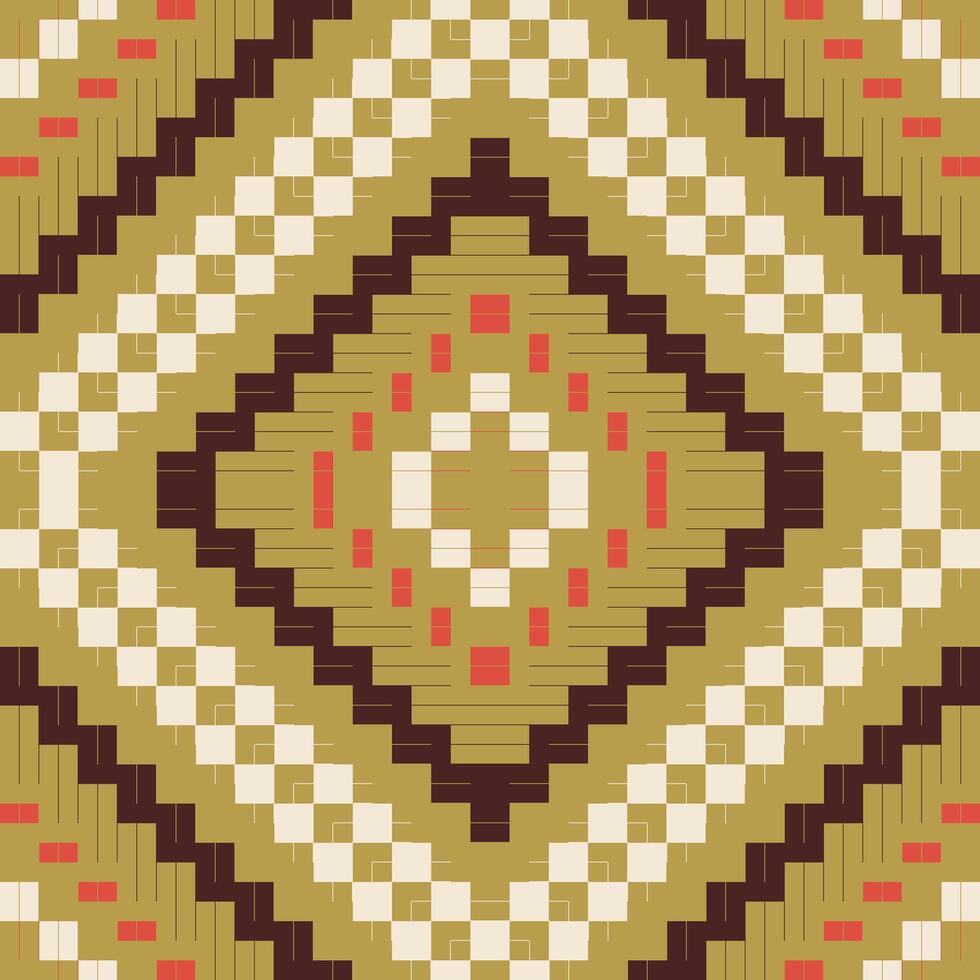 Aztec Pixel Ethnic Pattern Sweatshirtfolk Embroidery, Aztec Geometric Ornament Print. Design for Carpet, Wallpaper, Clothing, Wrapping, Fabric vector
