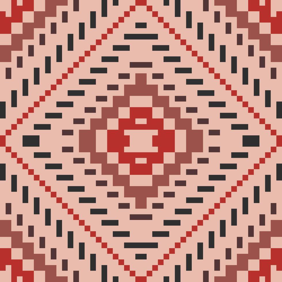 Handicraft Ikat Weaving Patternfolk Embroidery, Aztec Geometric Ornament Print. Design for Carpet, Wallpaper, Clothing, Wrapping, Fabric vector
