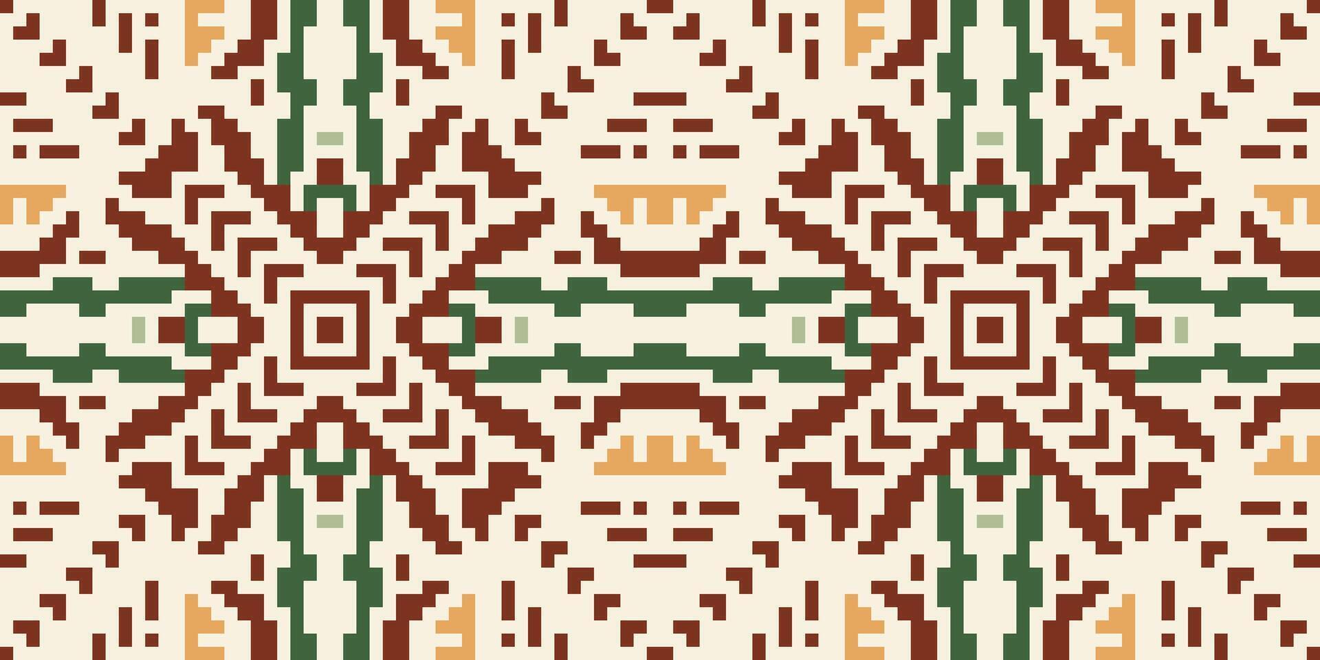 Fabric Texture Ethnic Design Pattern in the Philippinesfolk Embroidery, Aztec Geometric Ornament Print. Design for Carpet, Wallpaper, Clothing, Wrapping, Fabric vector