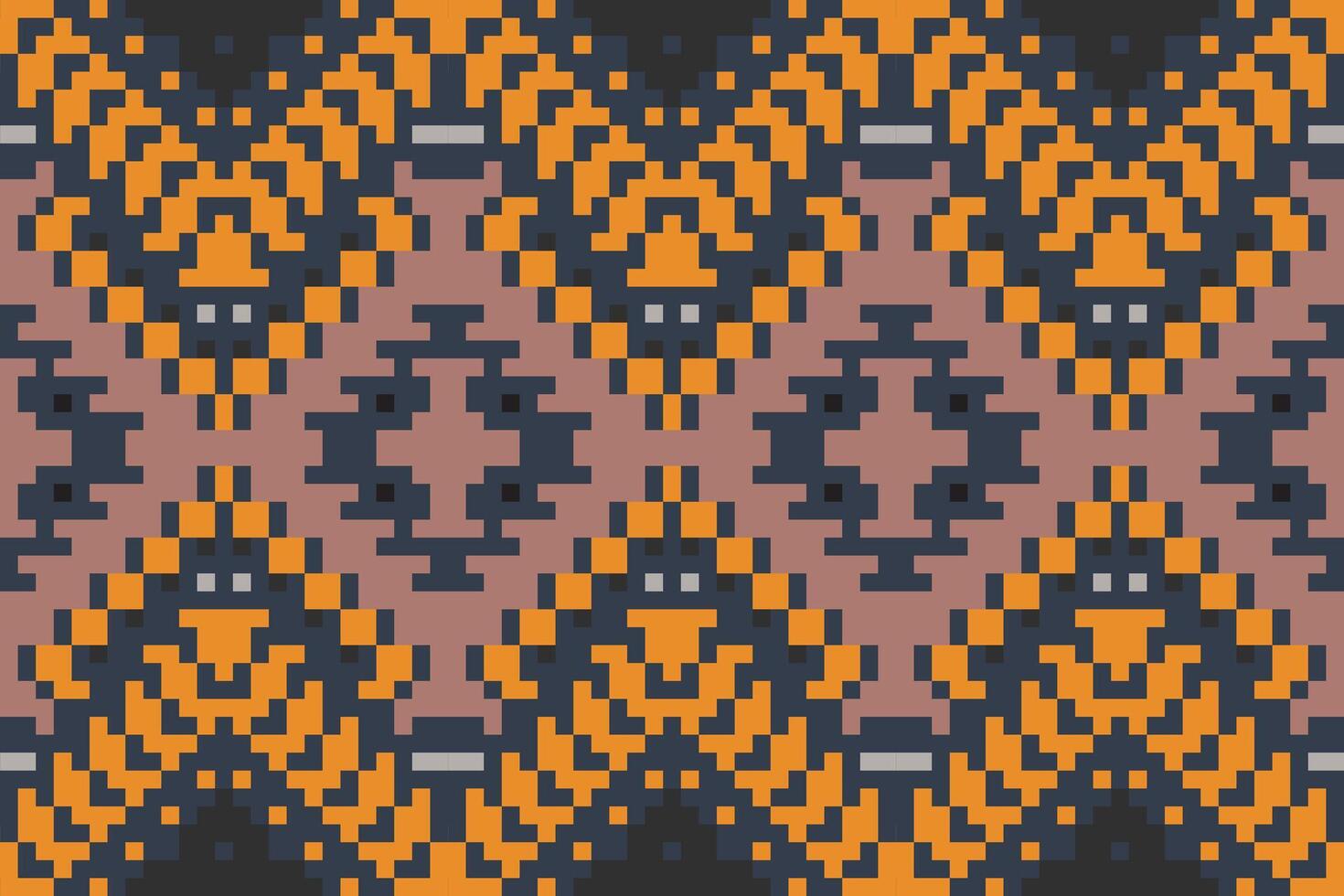 Aztec Pixel Chinese Traditional Patternfolk Embroidery, Aztec Geometric Ornament Print. Design for Carpet, Wallpaper, Clothing, Wrapping, Fabric vector
