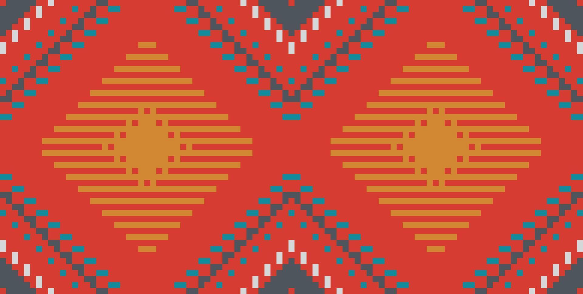 Indonesia Ethnic Design Pattern in the Philippinesfolk Embroidery, Aztec Geometric Ornament Print. Design for Carpet, Wallpaper, Clothing, Wrapping, Fabric vector