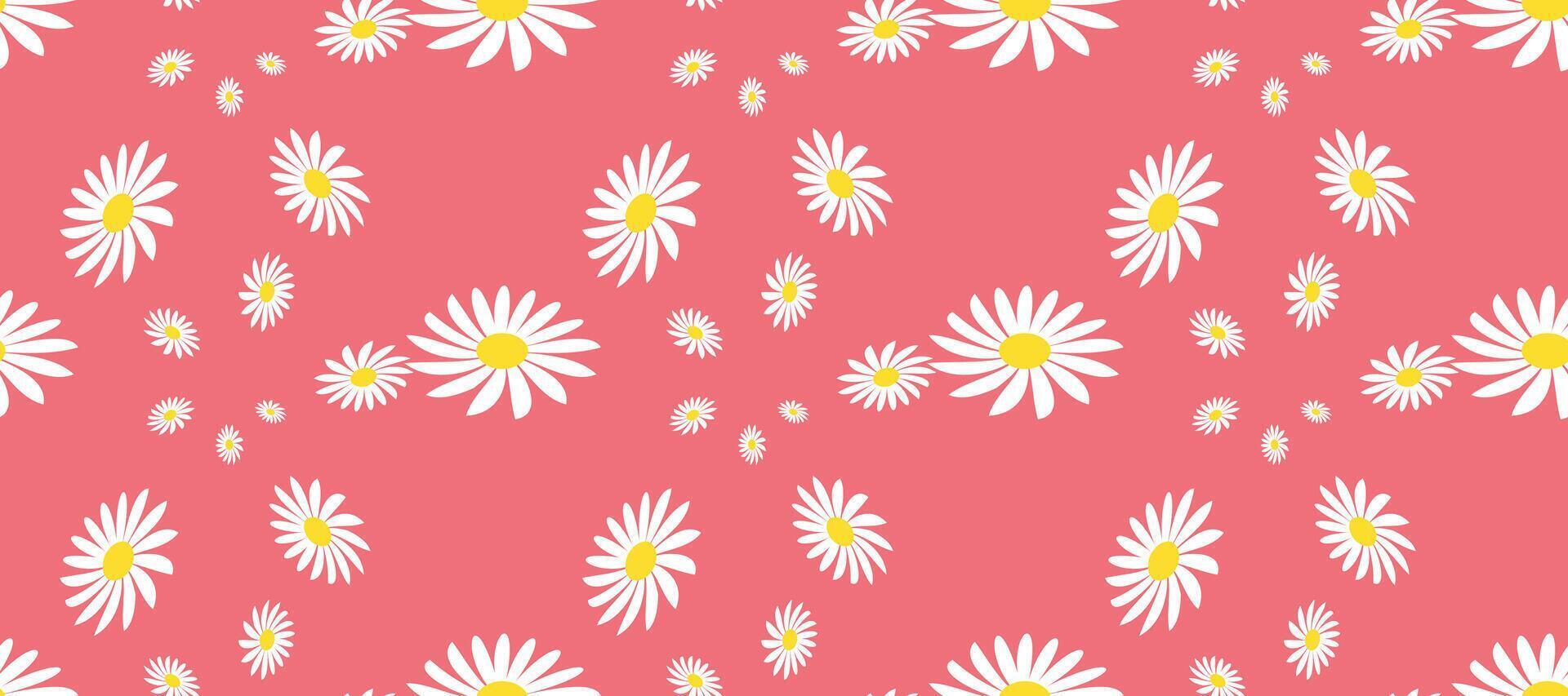 Blossom Daisy Pattern Drawing. Bloom Tender Cute Floral. Hand Drawn Fabric, Gift Wrap, Wall Art Design. Eps10. vector