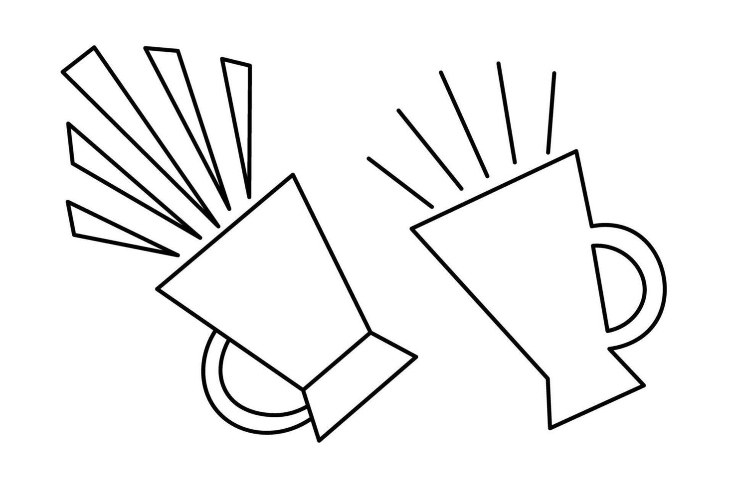 Cute doodle megaphone set vector