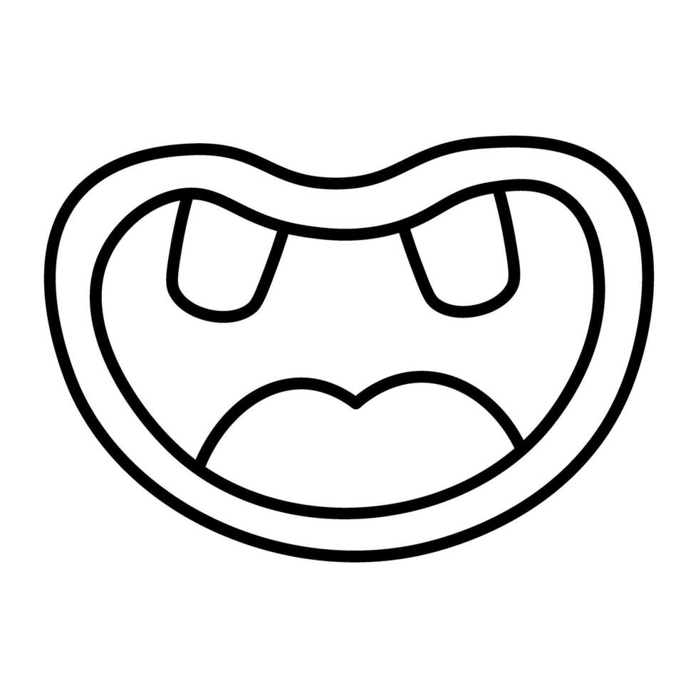 Simple doodle stupid mouth vector
