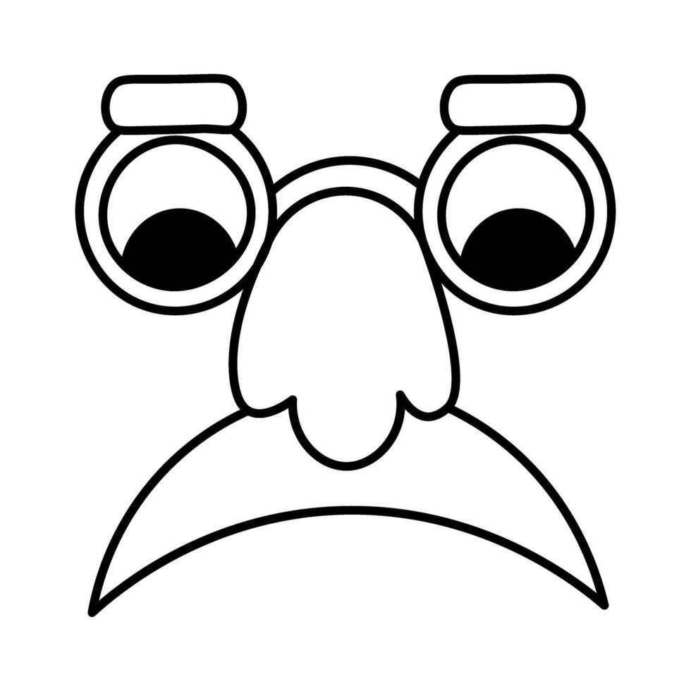 Simple doodle sad mask vector