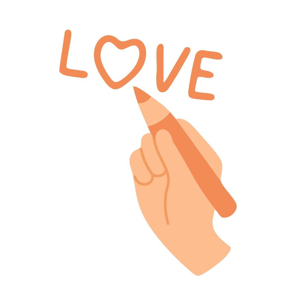 Hand Writing Love vector