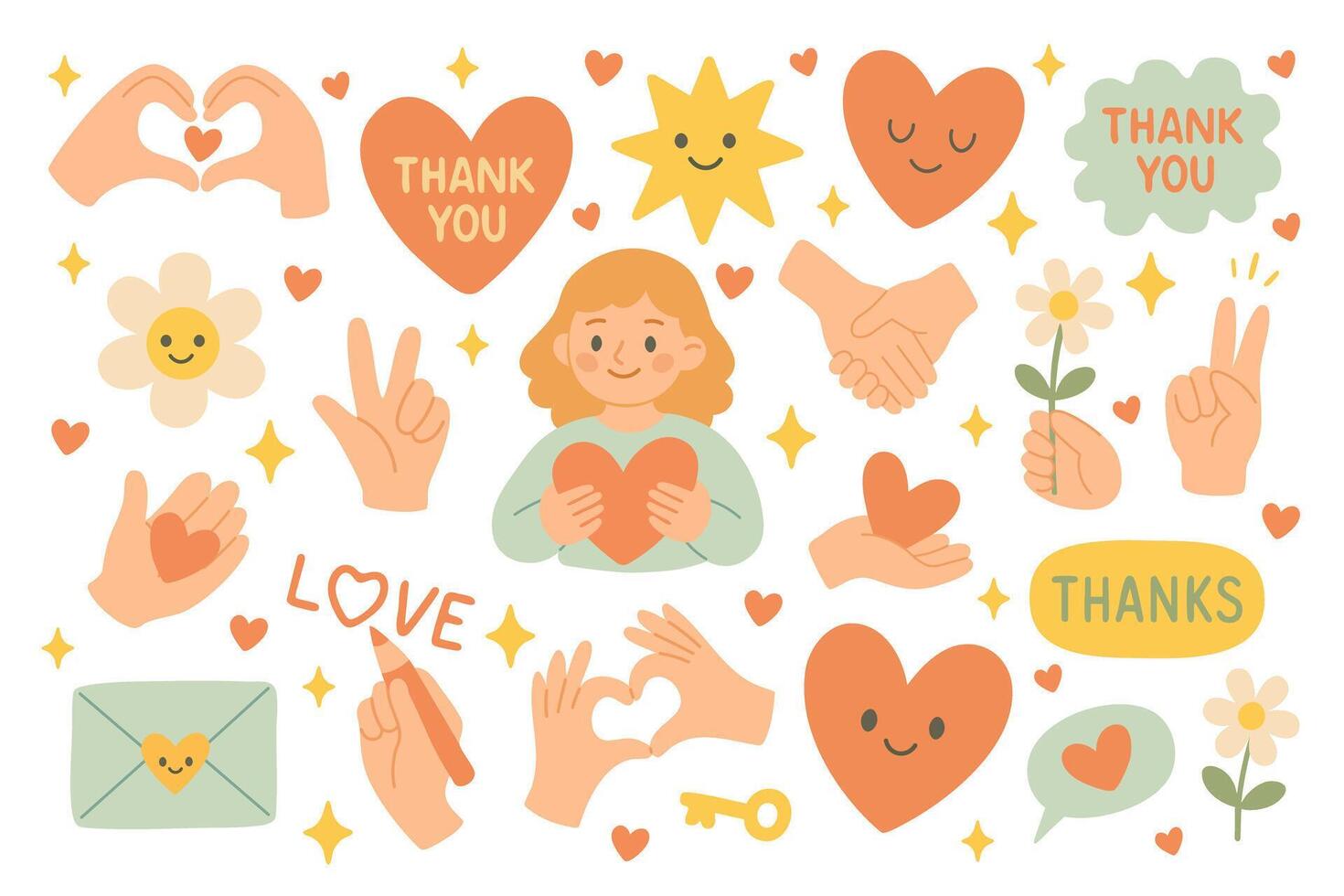 With Gratitude Big Sticker Set vector