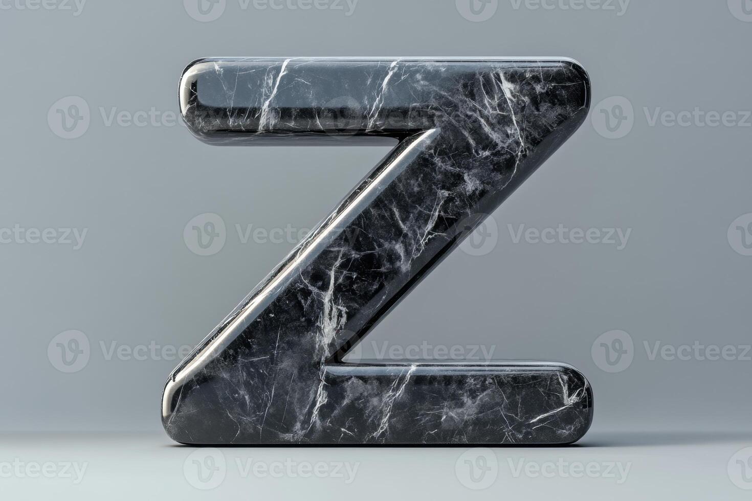 The letter Z is made of marble and has a shiny, reflective surface photo