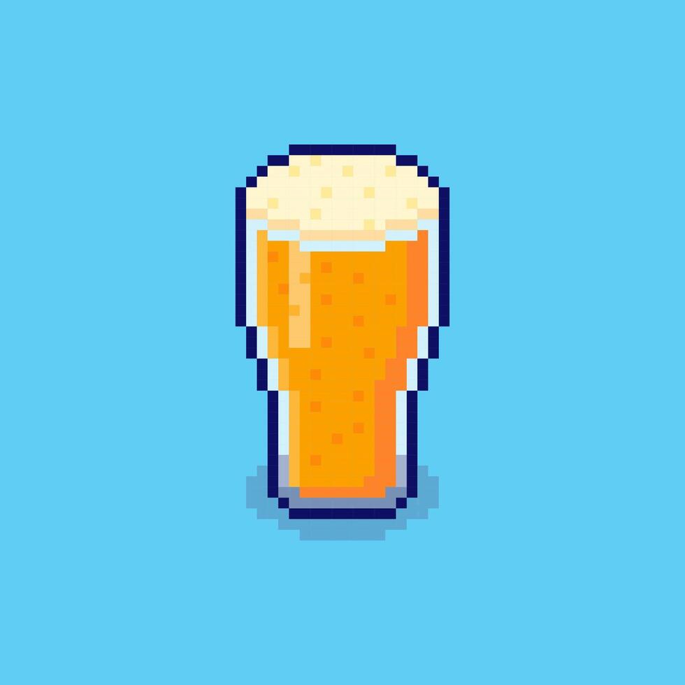 Pixel art beer game asset vector